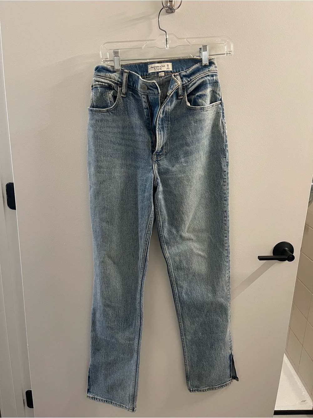 Abercrombie & Fitch Light Blue High-Rise Straight Jeans